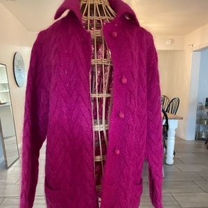Knit sweater beautiful magenta color .
